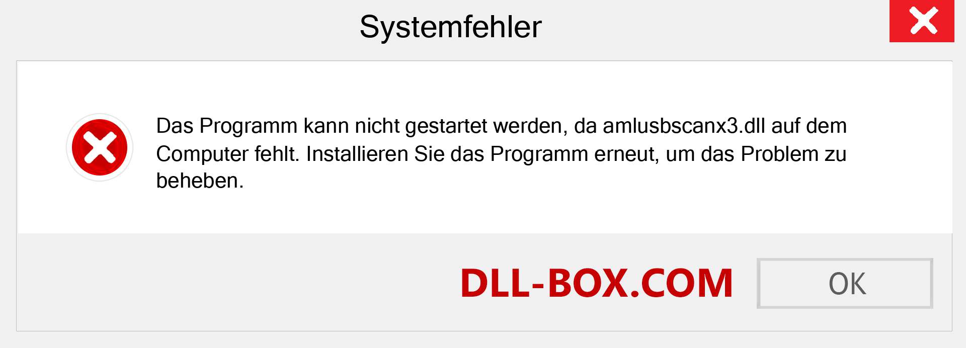 amlusbscanx3.dll-Datei fehlt?. Download für Windows 7, 8, 10 - Fix amlusbscanx3 dll Missing Error unter Windows, Fotos, Bildern