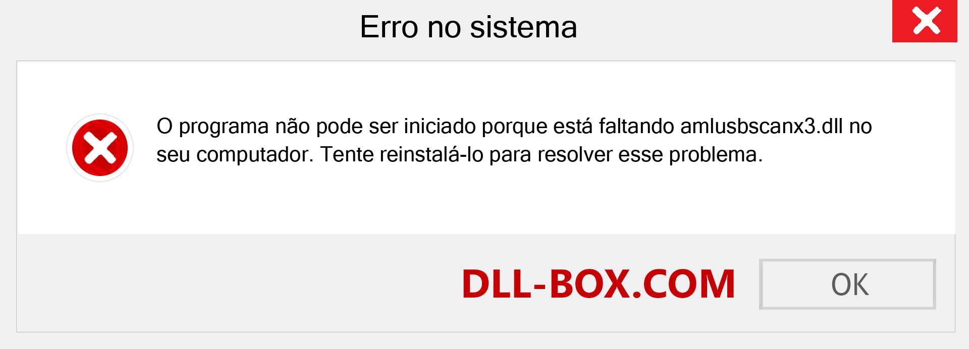 Arquivo amlusbscanx3.dll ausente ?. Download para Windows 7, 8, 10 - Correção de erro ausente amlusbscanx3 dll no Windows, fotos, imagens