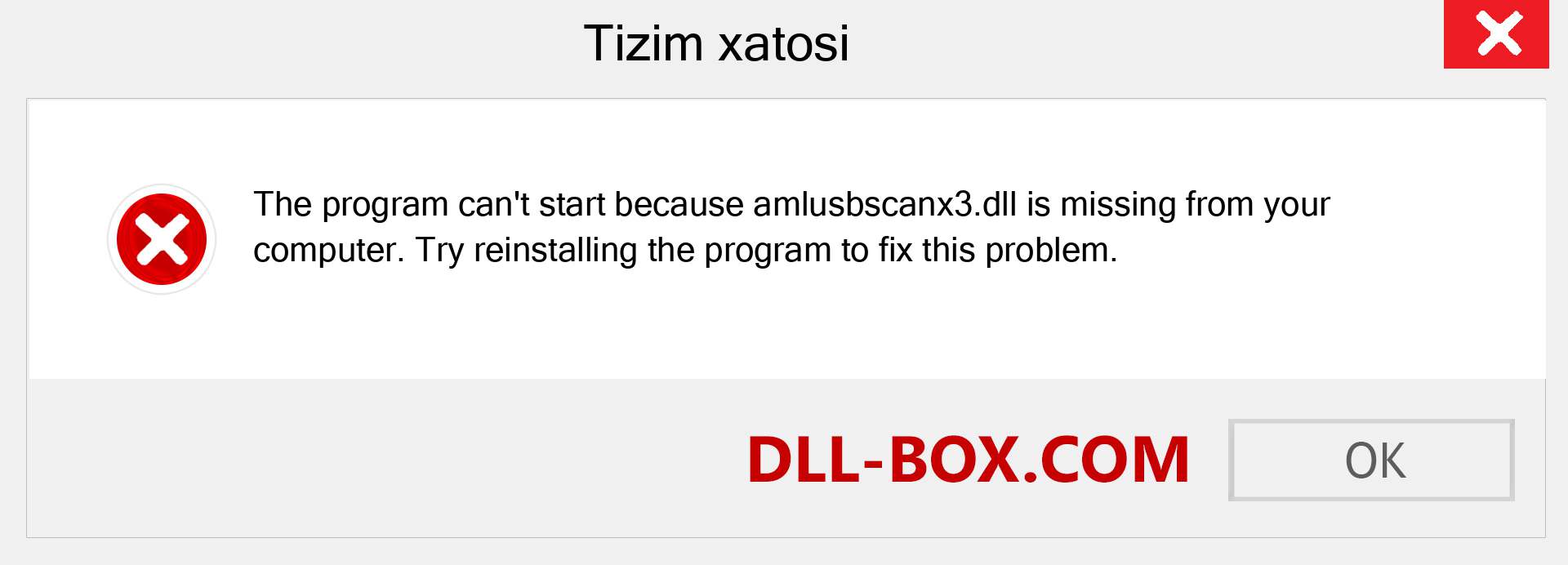 amlusbscanx3.dll fayli yo'qolganmi?. Windows 7, 8, 10 uchun yuklab olish - Windowsda amlusbscanx3 dll etishmayotgan xatoni tuzating, rasmlar, rasmlar